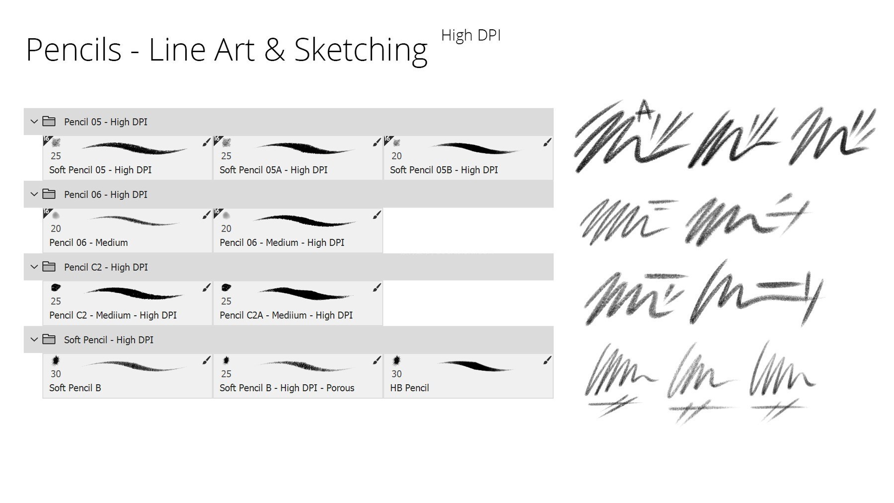 70+高仿素描铅笔PS笔刷